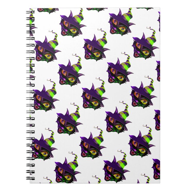 Spooky Colorful Cat Notebook (Front)