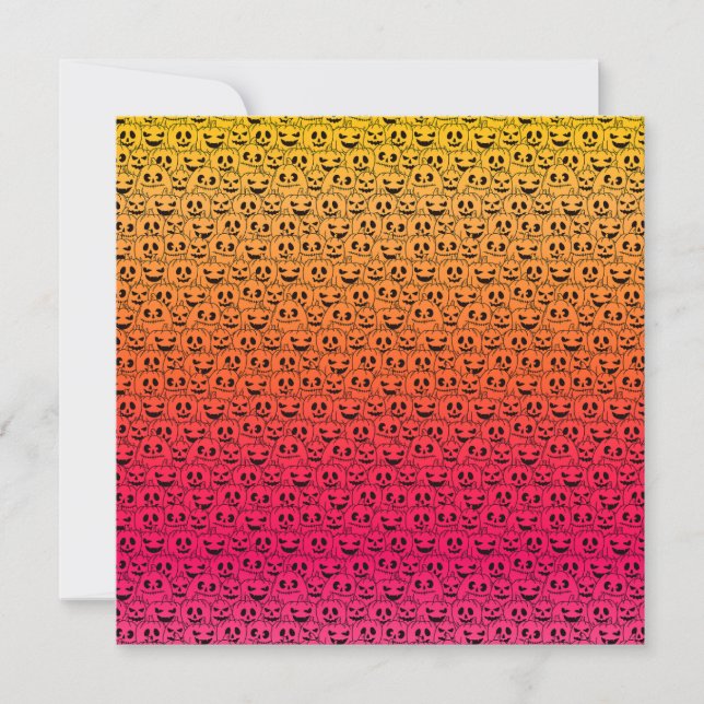 Spooky Colorful Pumpkins - Halloween Pattern Invitation (Front)