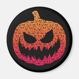 Spooky Colorful Pumpkins - Halloween Pattern Magnet