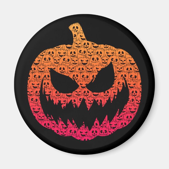 Spooky Colorful Pumpkins - Halloween Pattern Magnet (Front)