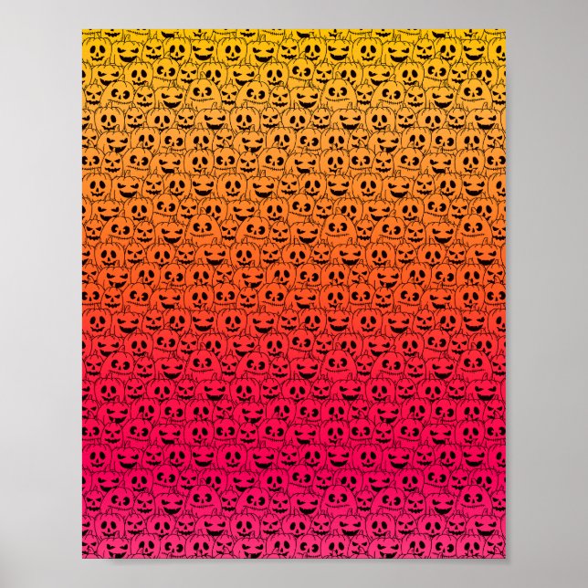 Spooky Colorful Pumpkins - Halloween Pattern Poster (Front)