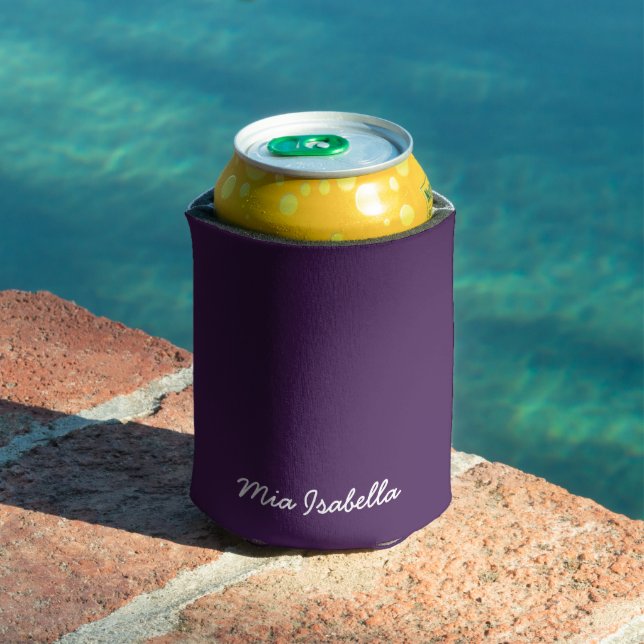 Spooky Colors - Deep Purple Custom Name Can Cooler (In Situ Pool)