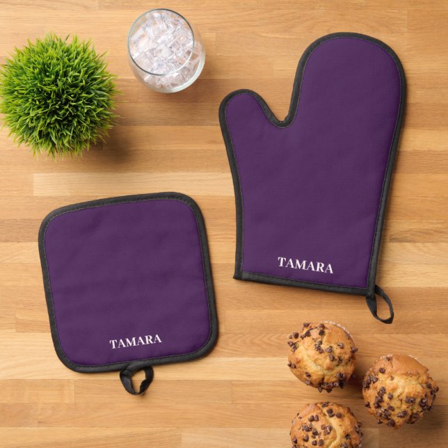 Spooky Colors - Purple Oven Mitt Pot Holder Set (Top Down)
