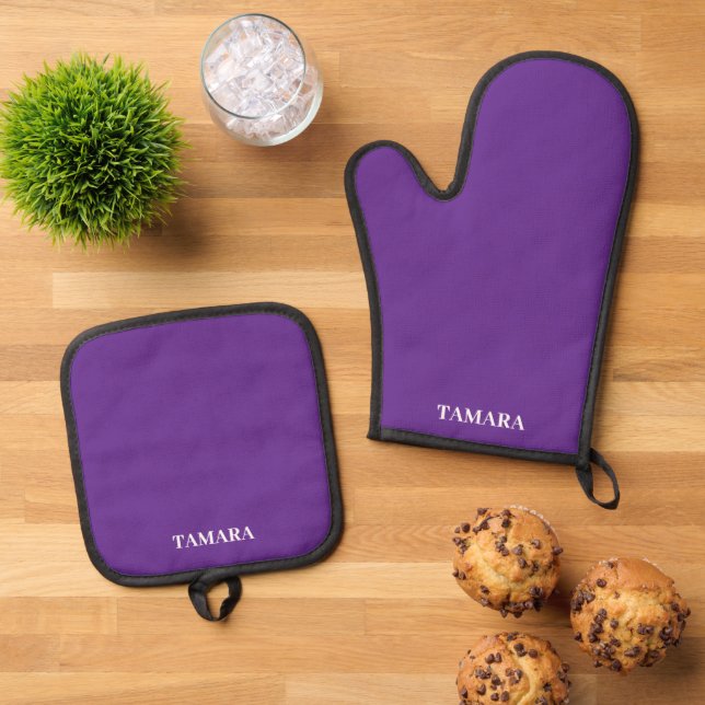 Spooky Colors - Purple Oven Mitt Pot Holder Set (Top Down)