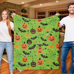 Spooky Comfort Cute And Cozy Halloween Themed Fleece Blanket
