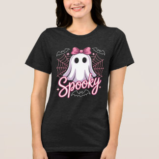 Spooky Coquette Ghost Tri-Blend Shirt