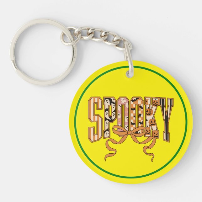 Spooky Coquette Halloween Aesthetic-66166 Keychain (Front)