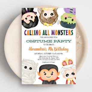 Spooky Costume Halloween Birthday Invitation