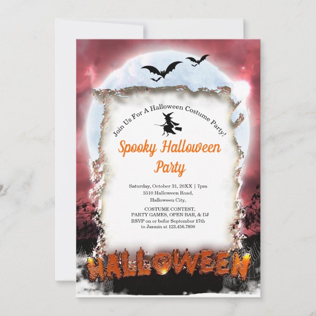Spooky Costume Halloween Party  Invitation (Front)