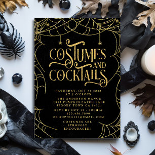 Spooky Costumes and Cocktails Web Adult Halloween Invitation