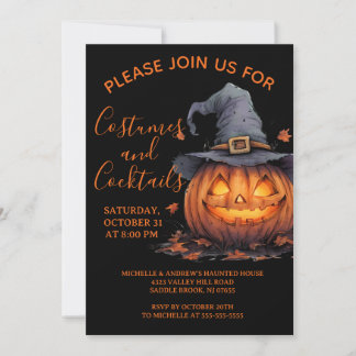 Spooky Costumes & Cocktails Halloween Party Invite