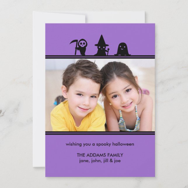 Spooky Costumes Halloween Photo Card (Front)