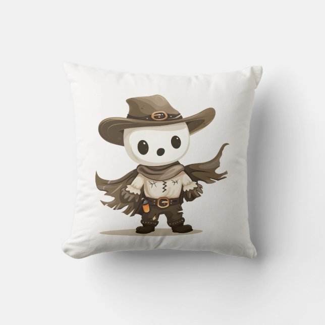 Spooky Cowboy Adventures Throw Pillow (Front)