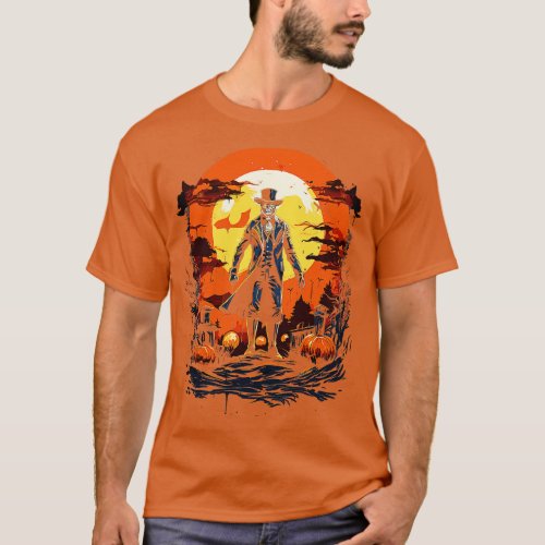 Spooky Cowboy Halloween Scary Sheriff Costume 5 T_Shirt