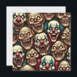 Spooky Creepy Clown Zombie Halloween Holiday Card<br><div class="desc">Here is some ai art depicting some creepy scary clowns with sharp teeth blank card.</div>