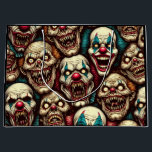 Spooky Creepy Clown Zombie   Large Gift Bag<br><div class="desc">Here is some ai art depicting some creepy scary clowns with sharp teeth birthday or Halloween party gift bag.</div>