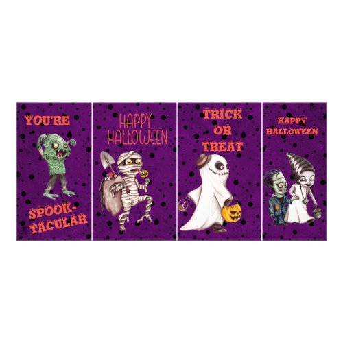 Spooky Creepy Kids Halloween Classroom Cards 