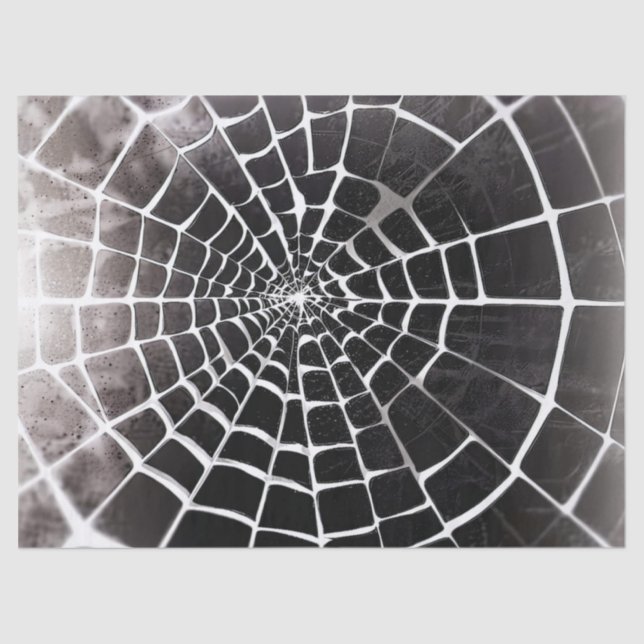 Spooky Creepy Spiderweb Pattern Birthday Gift Wrap Tissue Paper (Front)