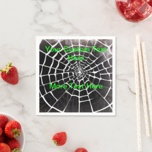 Spooky Creepy Spiderweb Pattern Halloween Custom Napkins