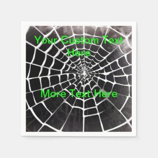 Spooky Creepy Spiderweb Pattern Halloween Custom Paper Napkins