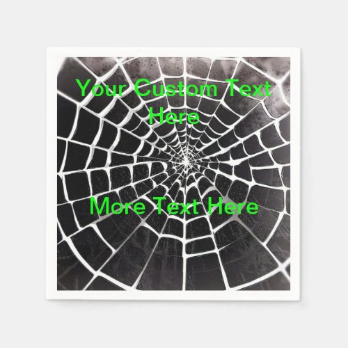 Spooky Creepy Spiderweb Pattern Halloween Custom Napkins