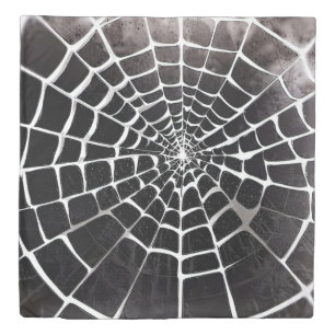 Spooky Creepy Spiderweb Pattern Halloween Queen Duvet Cover