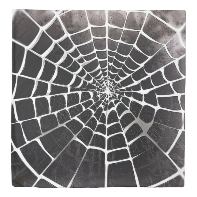 Spooky Creepy Spiderweb Pattern Halloween Queen Duvet Cover (Front)