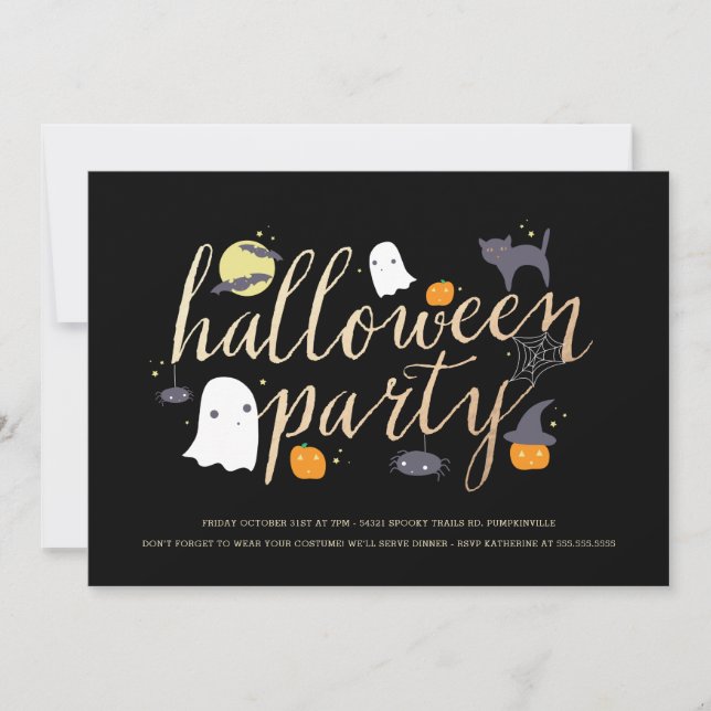 Spooky Critters Halloween Invite (Front)