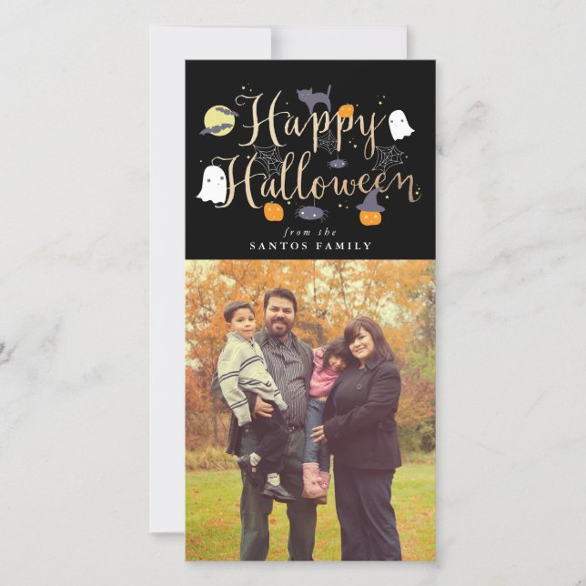 Spooky Critters Halloween Photo Card (Front)