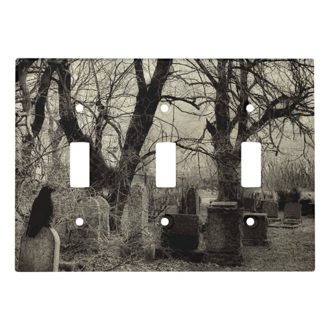 Spooky Crow Light Switch Cover (Front)