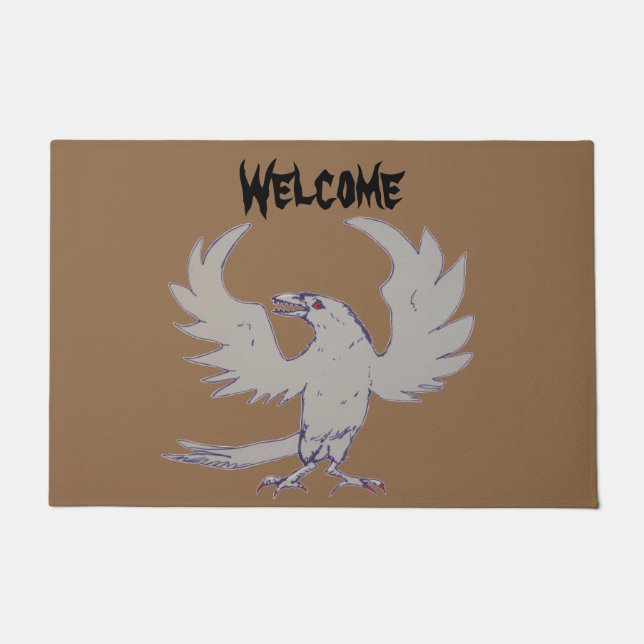 Spooky Crow Raven Spiegeland Welcome Doormat (Front)
