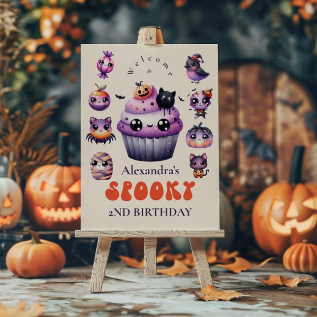 Spooky Cute 2nd Birthday Halloween Pastel Kawaii Foam Board (Creator Uploaded)