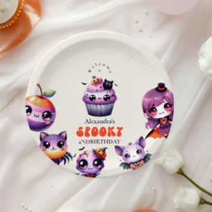 Spooky Cute 2nd Birthday Halloween Pastel Kawaii Paper Plates