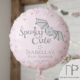 Spooky Cute Baby Bat Pink Balloon