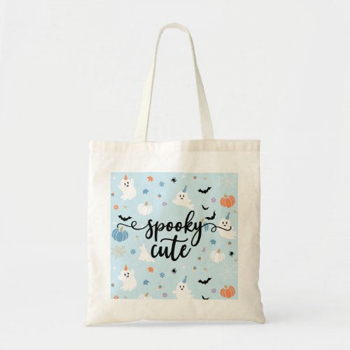 Spooky Cute Baby Blue Ghost Halloween Tote Bag