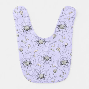 Spooky Cute, Baby Boo Spider Lavender Halloween Bib