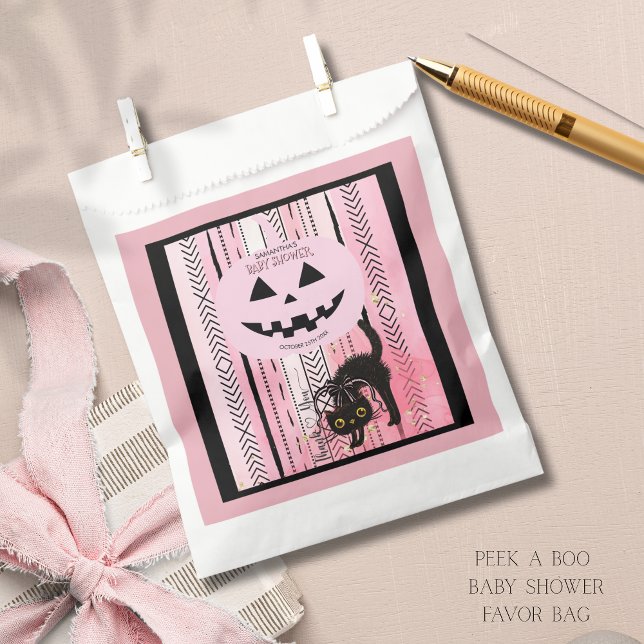 Spooky-Cute Baby Shower Favor Bag with Black Cat (Spooky-Cute Baby Shower Favor Bag with Black Cat)
