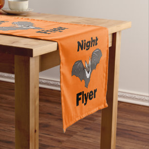 Spooky Cute Bat Night Flyer  Short Table Runner