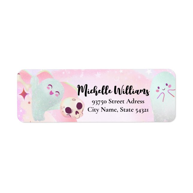 spooky cute birthday label (Front)
