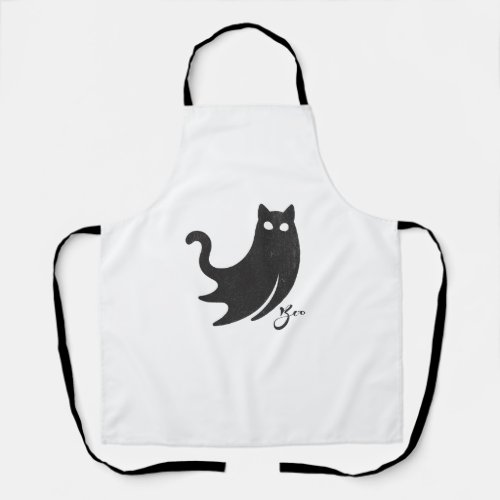 Spooky Cute Black Cat Lovers Boo Halloween Ghoulis Apron