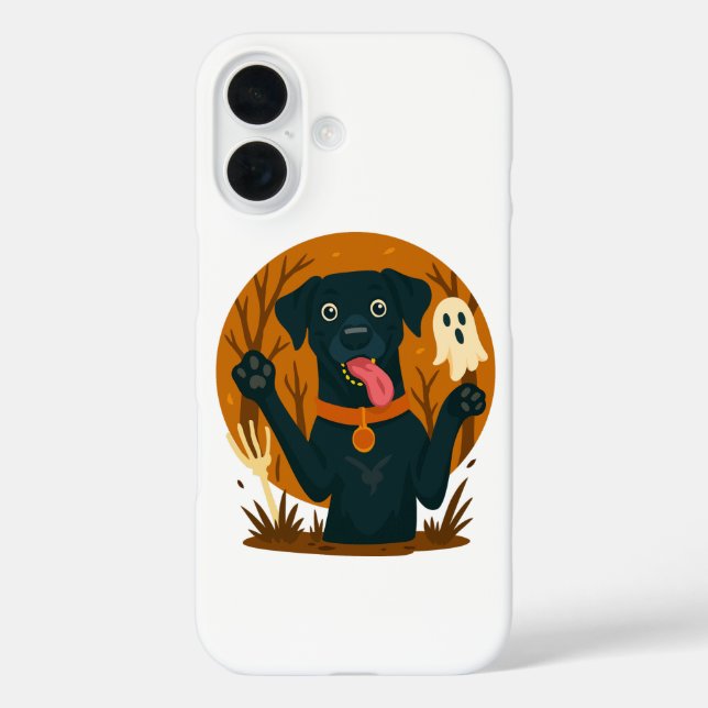 Spooky Cute Black Dog with Ghost  Case-Mate iPhone Case (Back)