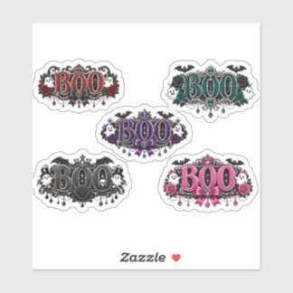 Spooky Cute "BOO" Halloween Sticker Sheet | Gothic