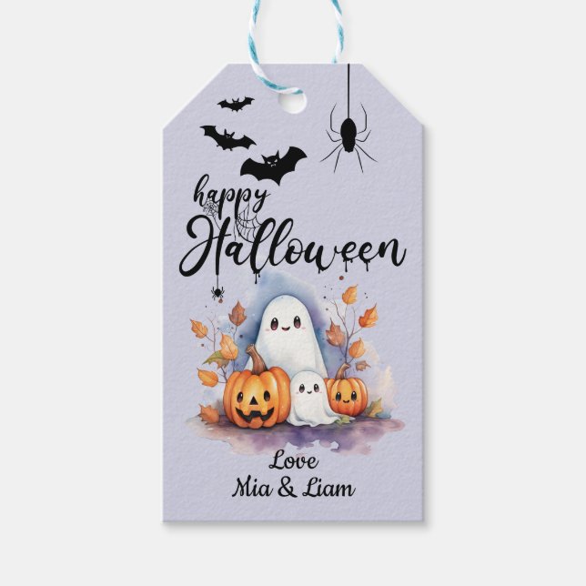 Spooky Cute Customizable Halloween Gift Tag (Front)