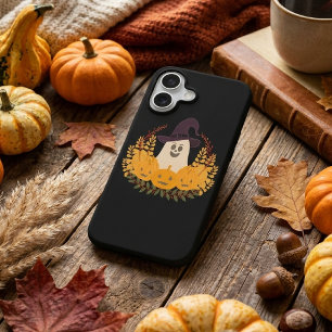 Spooky Cute Ghost And Pumpkins Autumn Wreath iPhone 17 Case