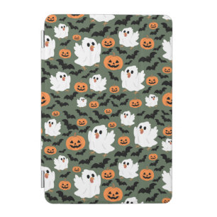 Spooky Cute Ghost Chickens with Pumpkins and Bats  iPad Mini Cover