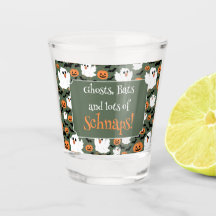 Spooky Cute Ghost Chickens with Pumpkins and Bats