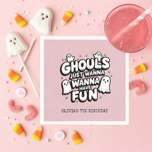 Spooky Cute Ghost Halloween Birthday Napkins