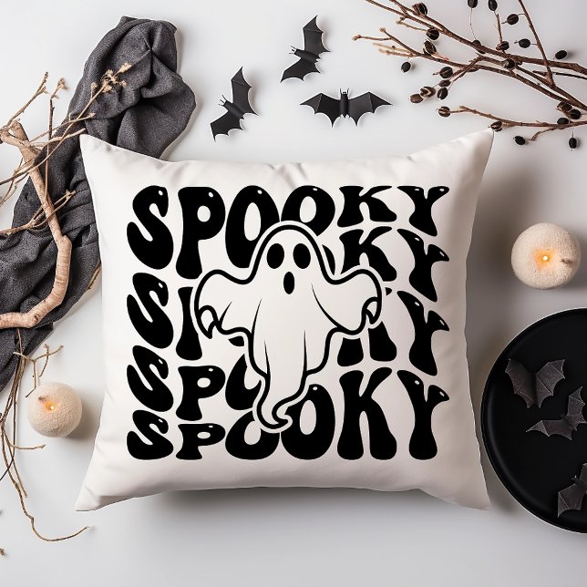 Spooky Cute Ghost Halloween Throw Pillow (Creator Uploaded)