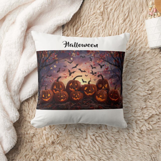"Spooky Cute Ghost Halloween Throw Pillow" Throw Pillow (Blanket)