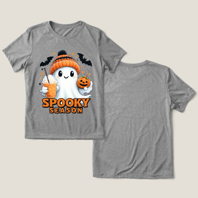 Spooky Cute Ghost T-Shirt, Halloween Ghost Tee  (Design Front & Back)